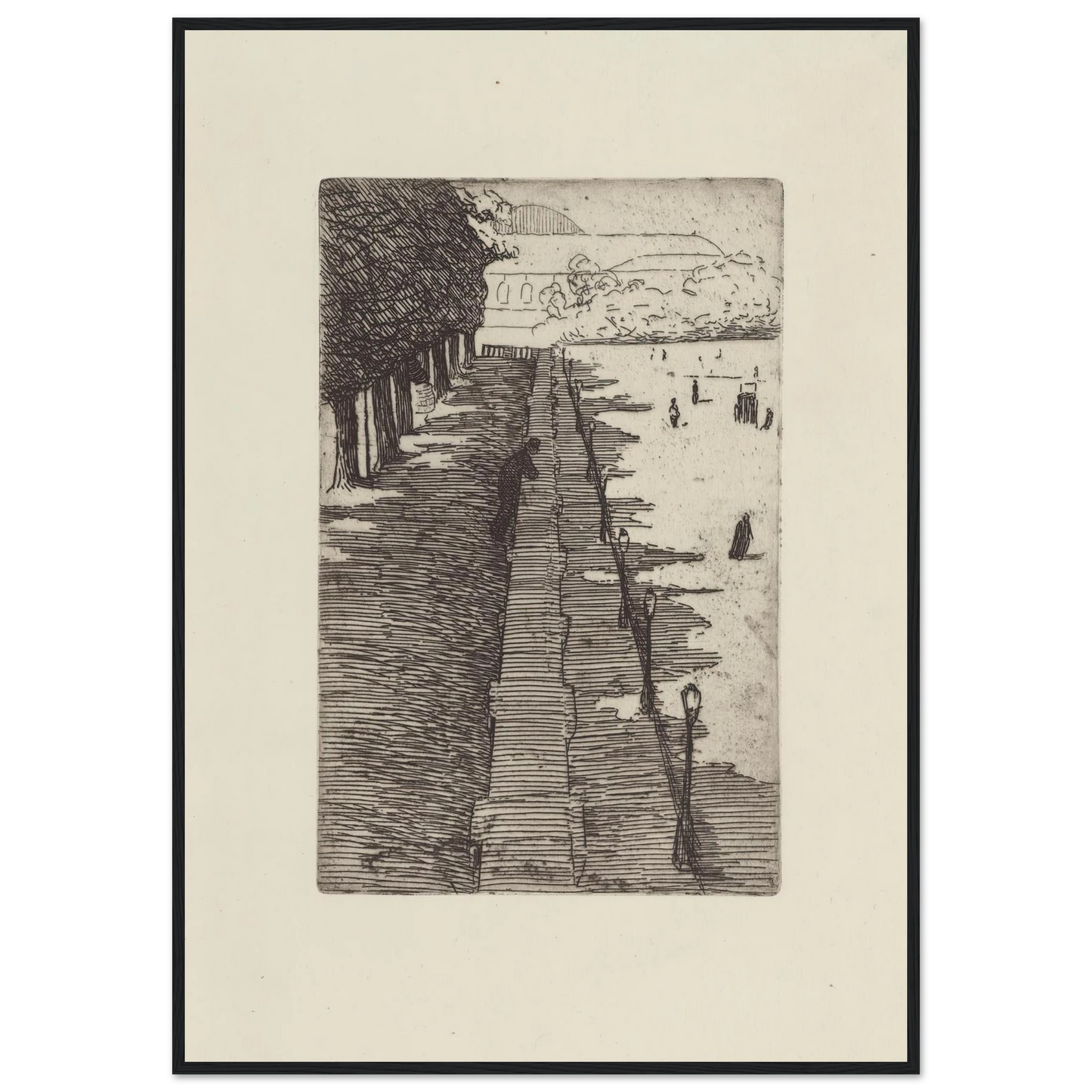 La terrasse (1893) Art Print | Felix Vallotton - Framed Poster - 30x40 cm / 12x16″ - Black frame