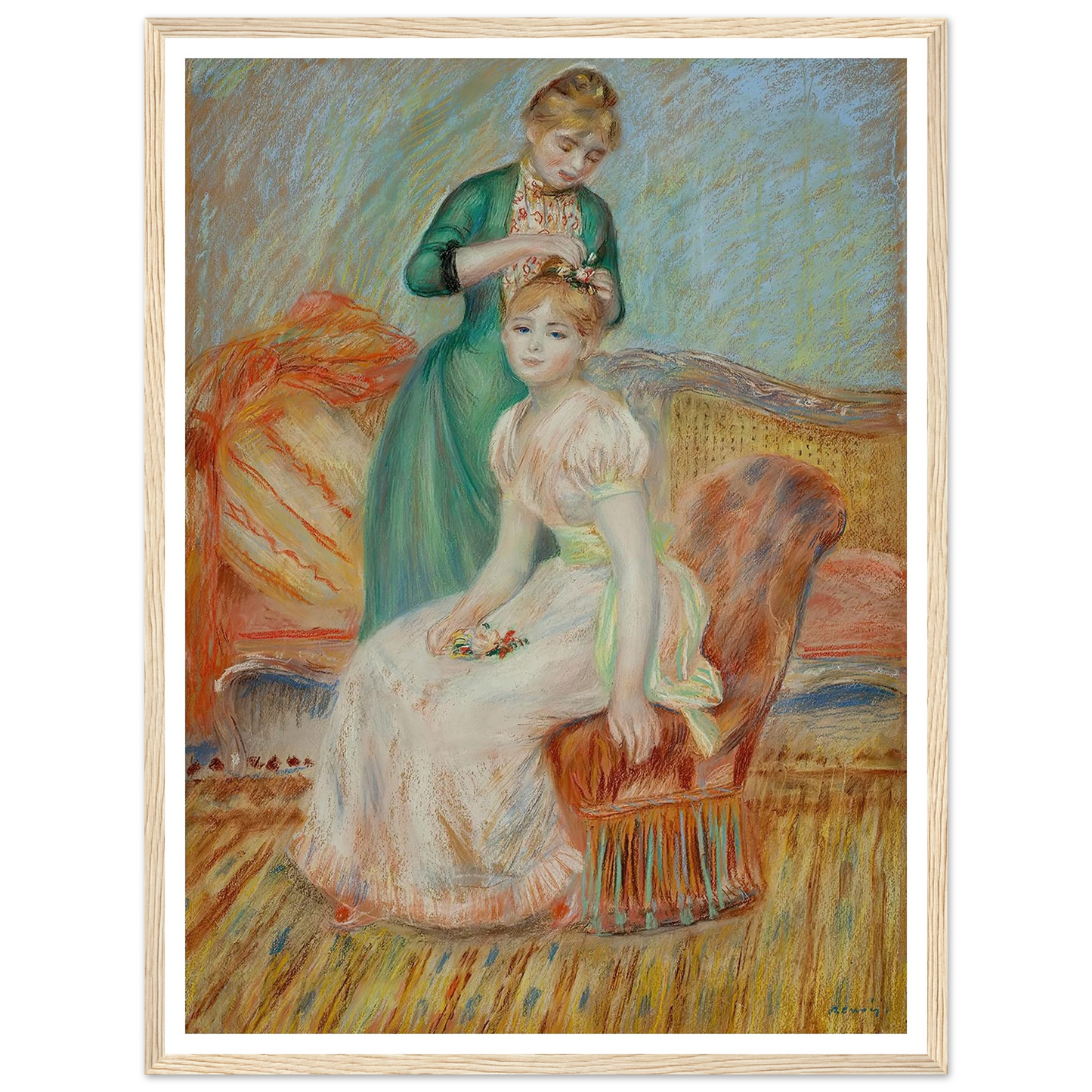 La Toilette (1889) Art Print | Pierre Auguste Renoir - Framed Poster - 30x40 cm / 12x16″ - Black frame