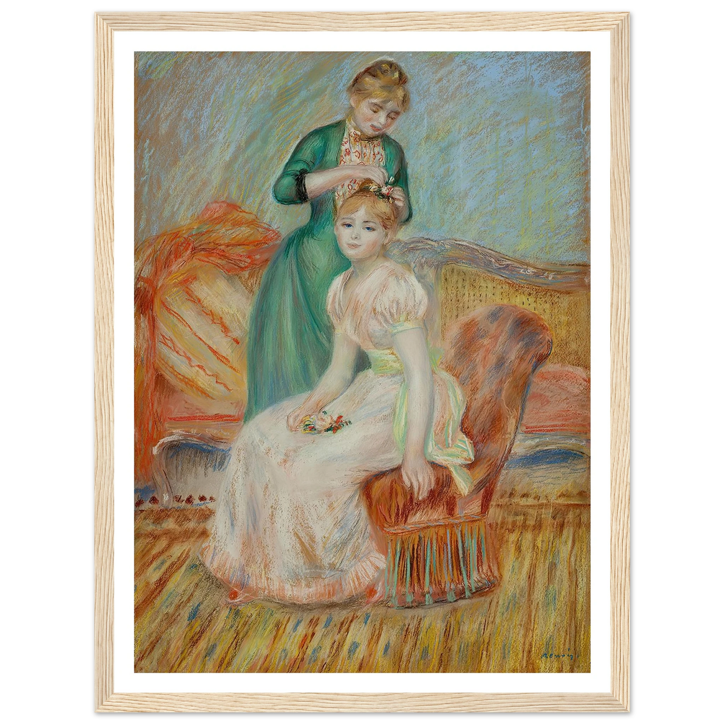 La Toilette (1889) Art Print | Pierre Auguste Renoir - Framed Poster - 30x40 cm / 12x16″ - Black frame