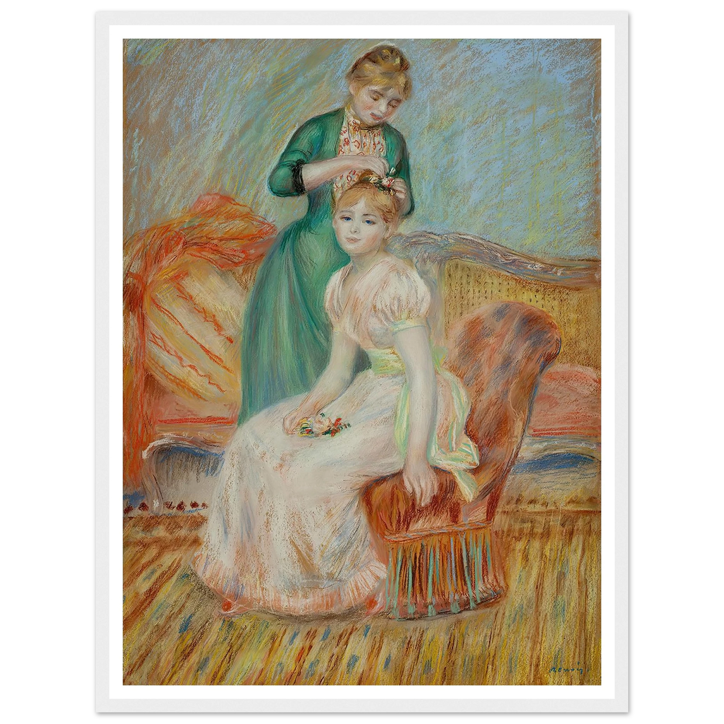 La Toilette (1889) Art Print | Pierre Auguste Renoir - Framed Poster - 30x40 cm / 12x16″ - Black frame