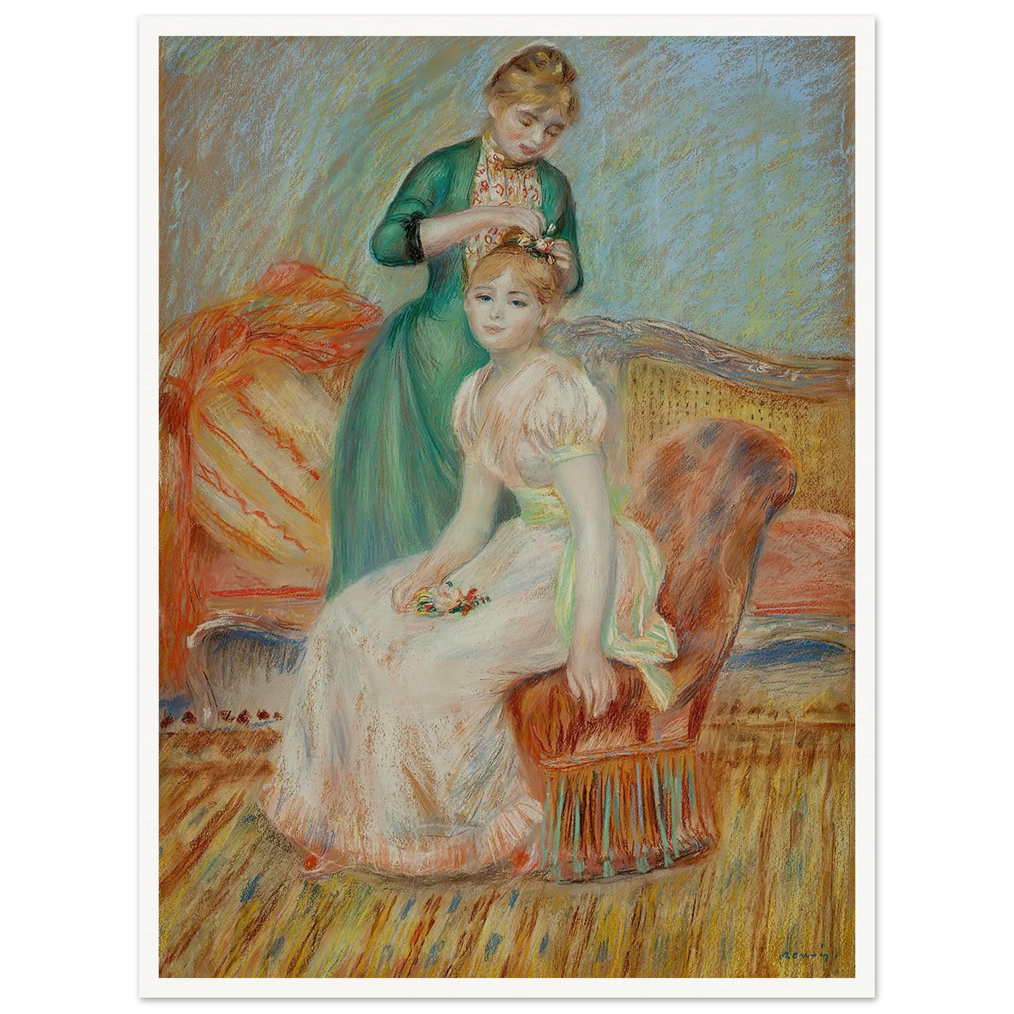 La Toilette (1889) Art Print | Pierre Auguste Renoir - Framed Poster - 30x40 cm / 12x16″ - Black frame