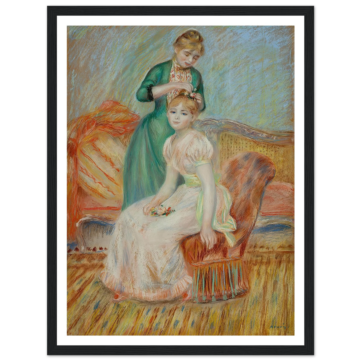 La Toilette (1889) Art Print | Pierre Auguste Renoir - Framed Poster - 30x40 cm / 12x16″ - Black frame