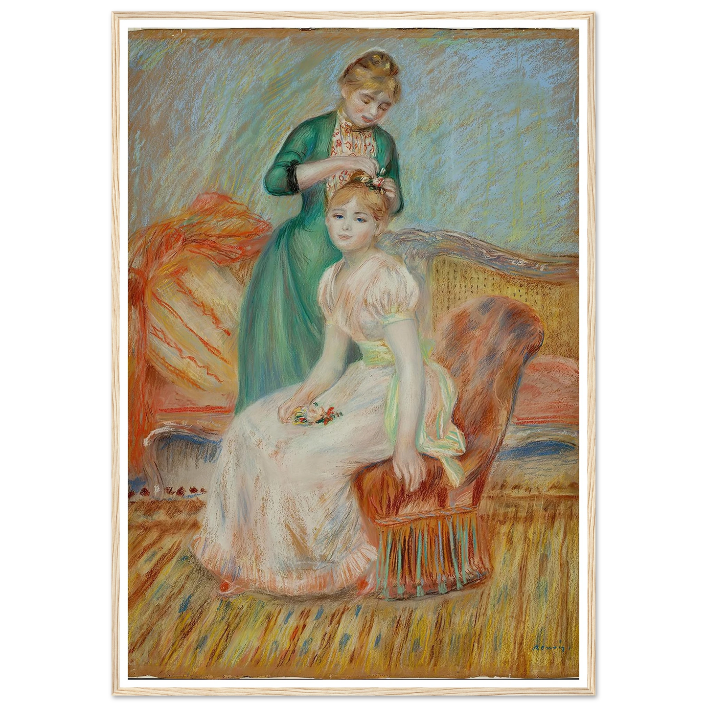 La Toilette (1889) Art Print | Pierre Auguste Renoir - Framed Poster - 30x40 cm / 12x16″ - Black frame