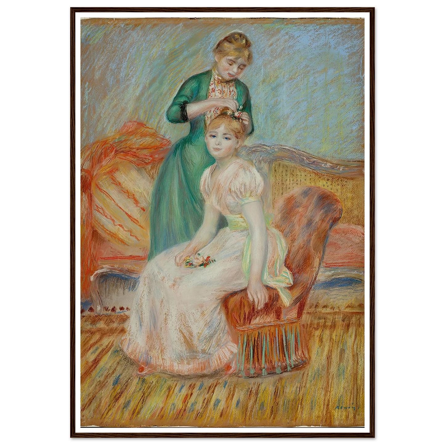 La Toilette (1889) Art Print | Pierre Auguste Renoir - Framed Poster - 30x40 cm / 12x16″ - Black frame