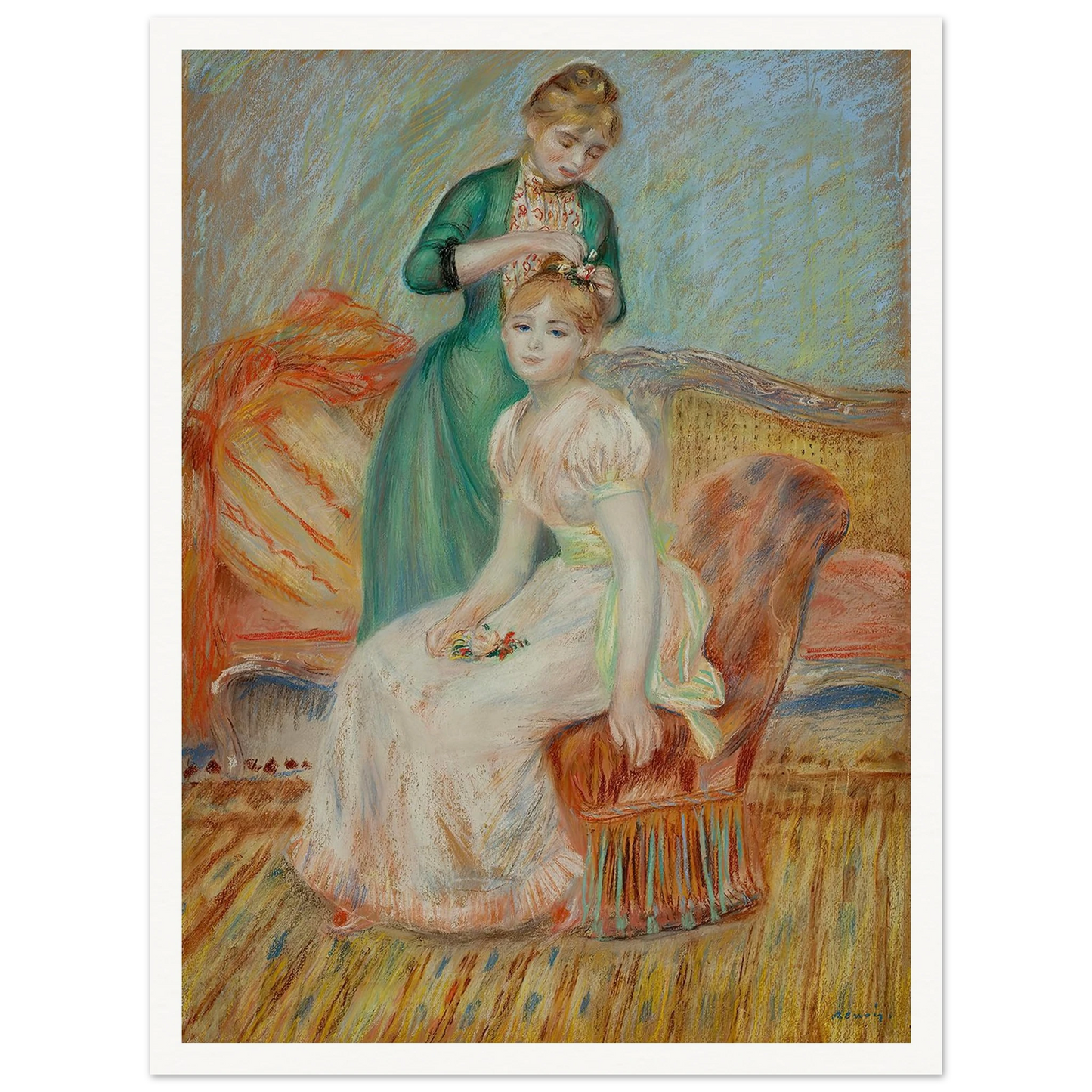 La Toilette (1889) Art Print | Pierre Auguste Renoir - Framed Poster - 30x40 cm / 12x16″ - Black frame