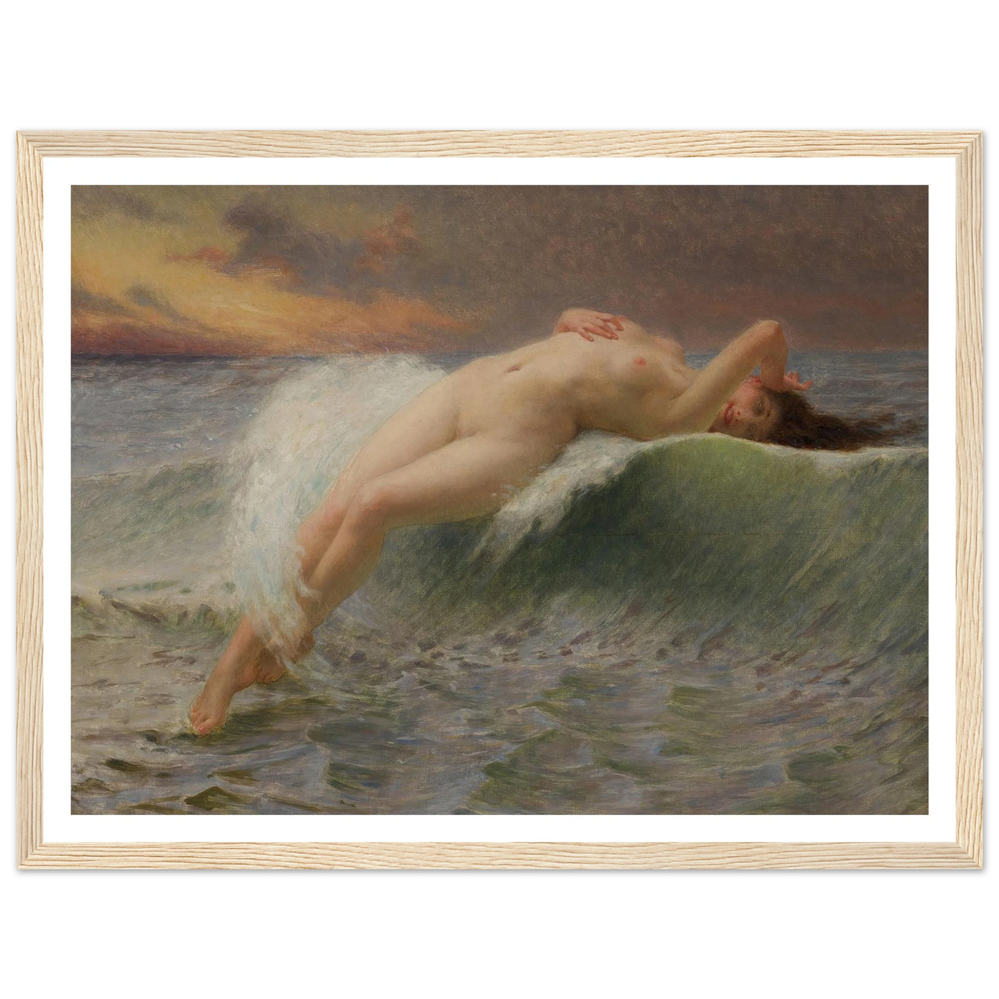 La Vague Art Print | Guillaume Seignac - Framed Poster - 30x40 cm / 12x16″ - Black frame