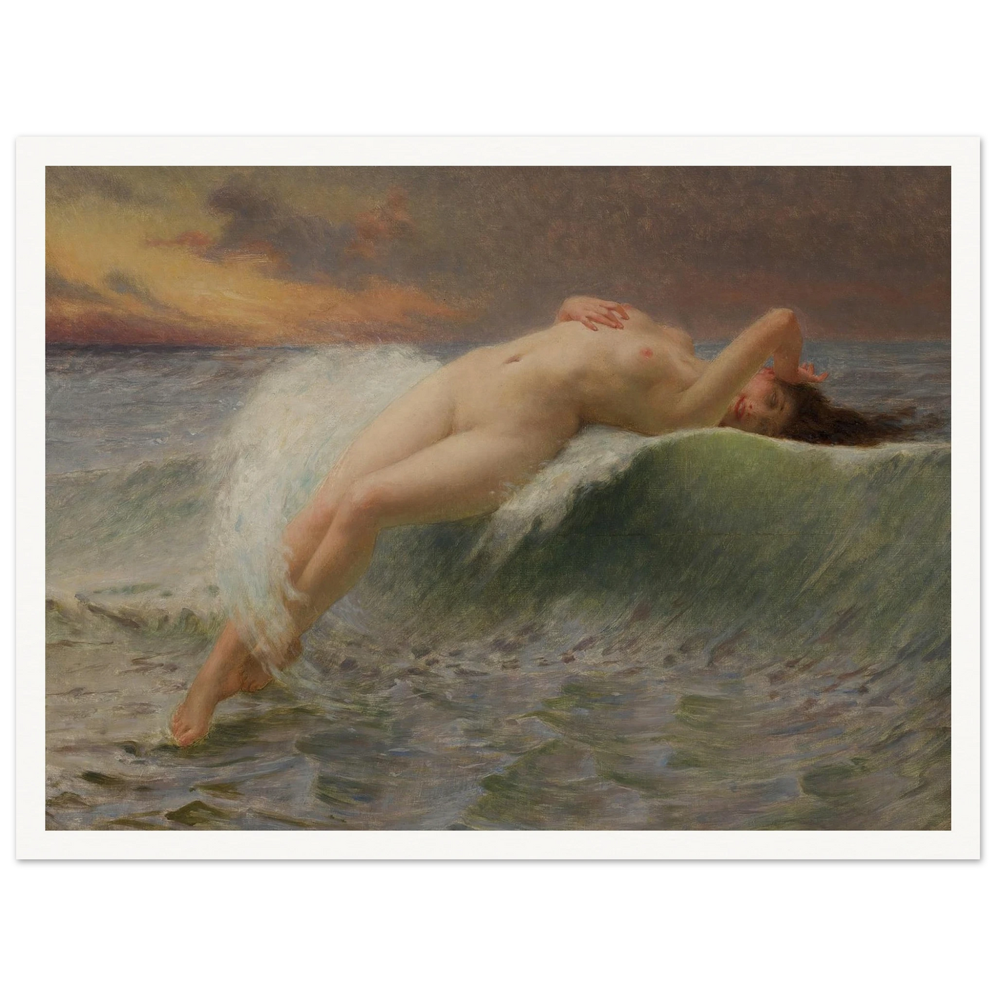 La Vague Art Print | Guillaume Seignac - Framed Poster - 30x40 cm / 12x16″ - Black frame