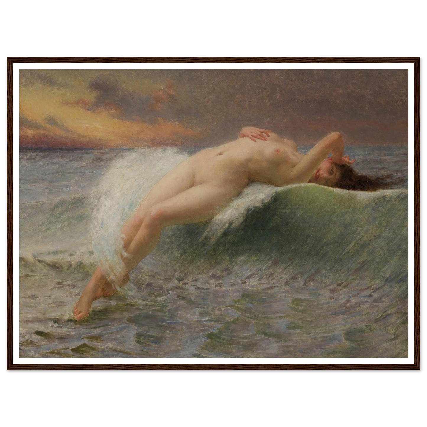 La Vague Art Print | Guillaume Seignac - Framed Poster - 30x40 cm / 12x16″ - Black frame