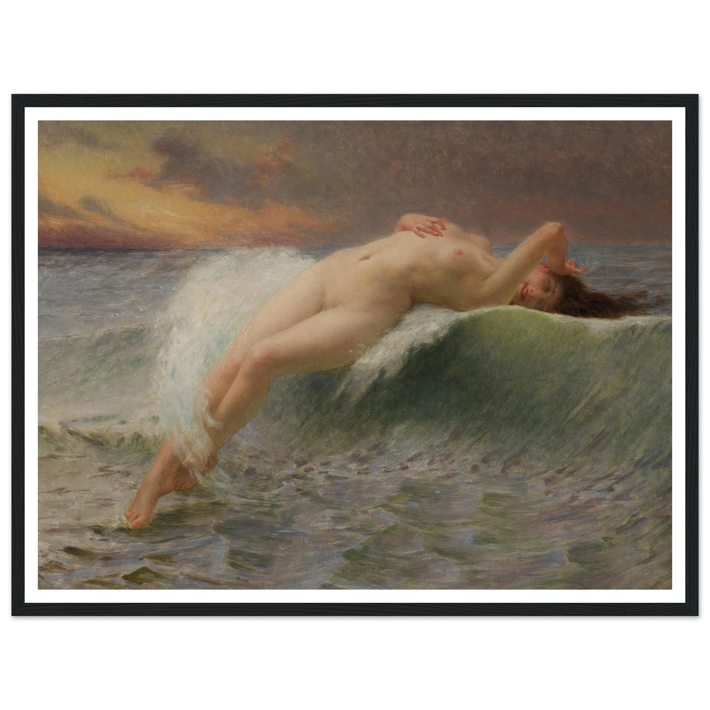 La Vague Art Print | Guillaume Seignac - Framed Poster - 30x40 cm / 12x16″ - Black frame