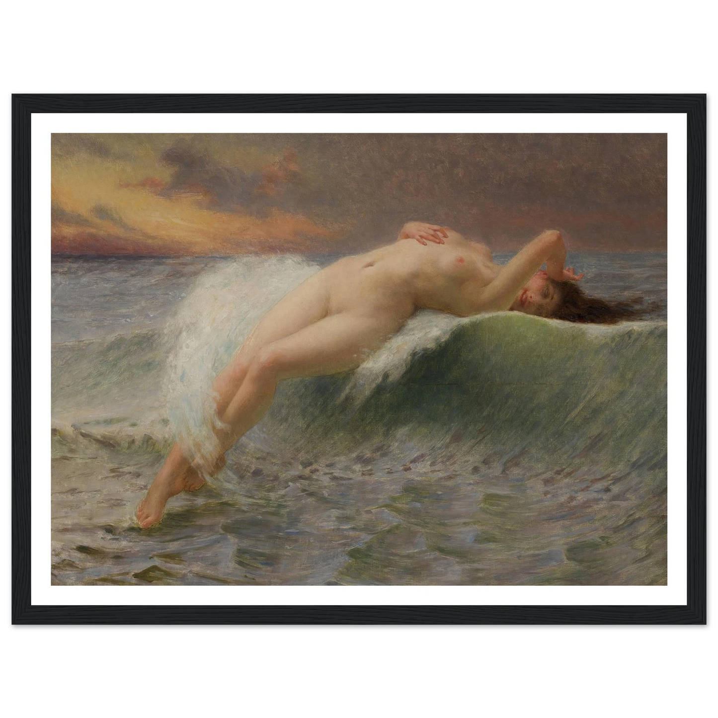 La Vague Art Print | Guillaume Seignac - Framed Poster - 30x40 cm / 12x16″ - Black frame