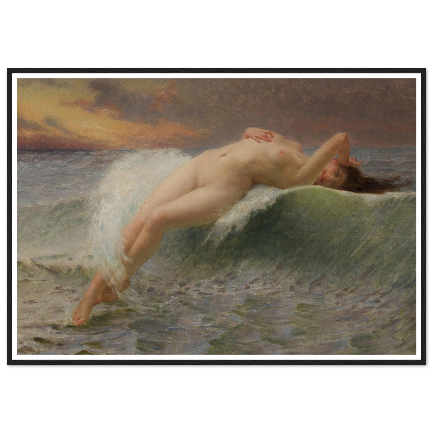 La Vague Art Print | Guillaume Seignac - Framed Poster - 30x40 cm / 12x16″ - Black frame