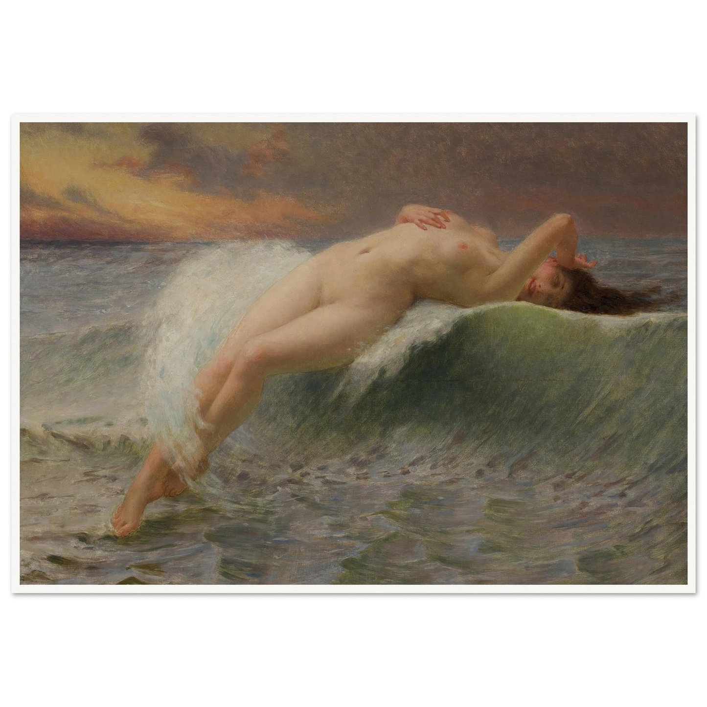 La Vague Art Print | Guillaume Seignac - Framed Poster - 30x40 cm / 12x16″ - Black frame