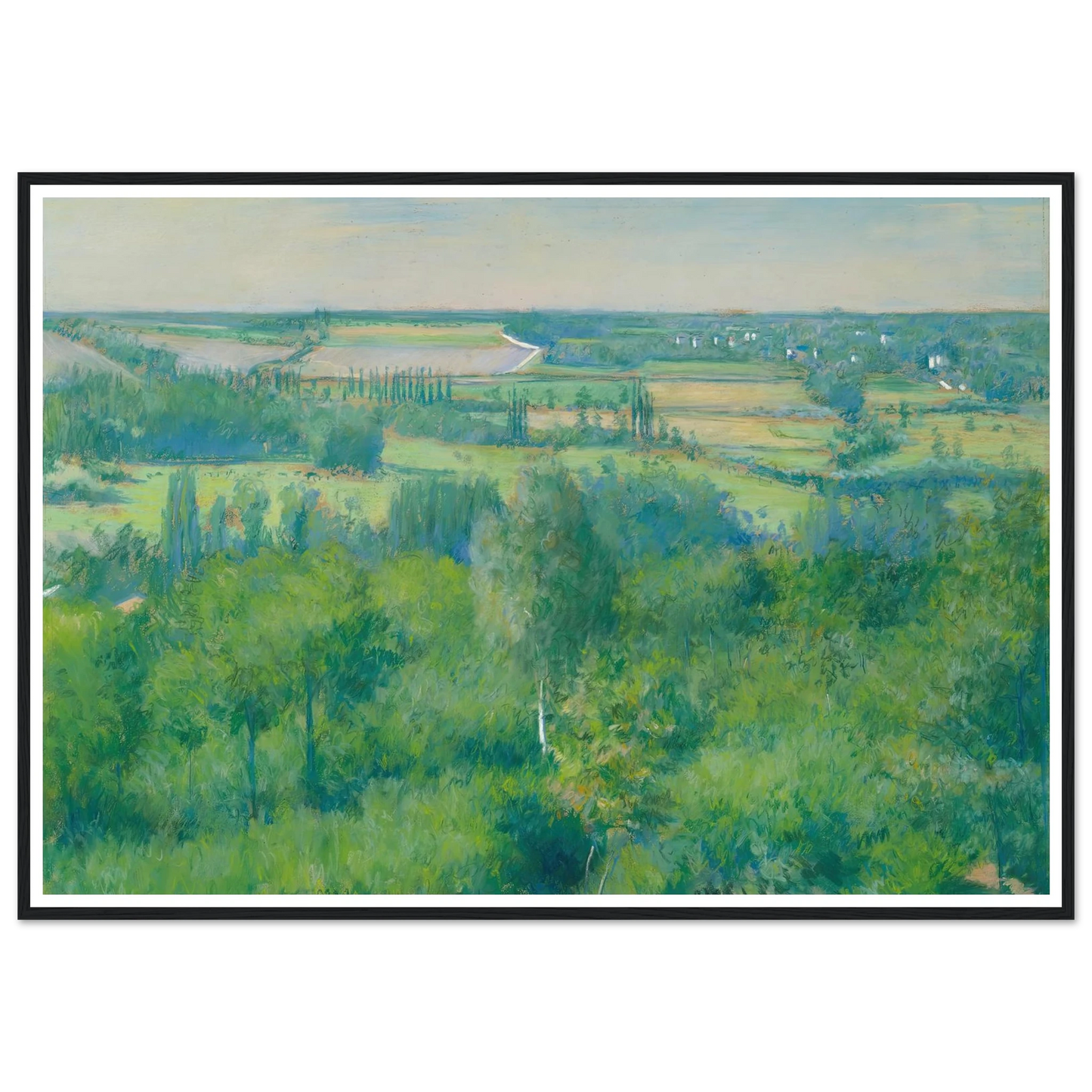 La Vallée De L’yerres (1877) Art Print | Gustave Caillebotte - Framed Poster - 30x40 cm / 12x16″ - Black frame