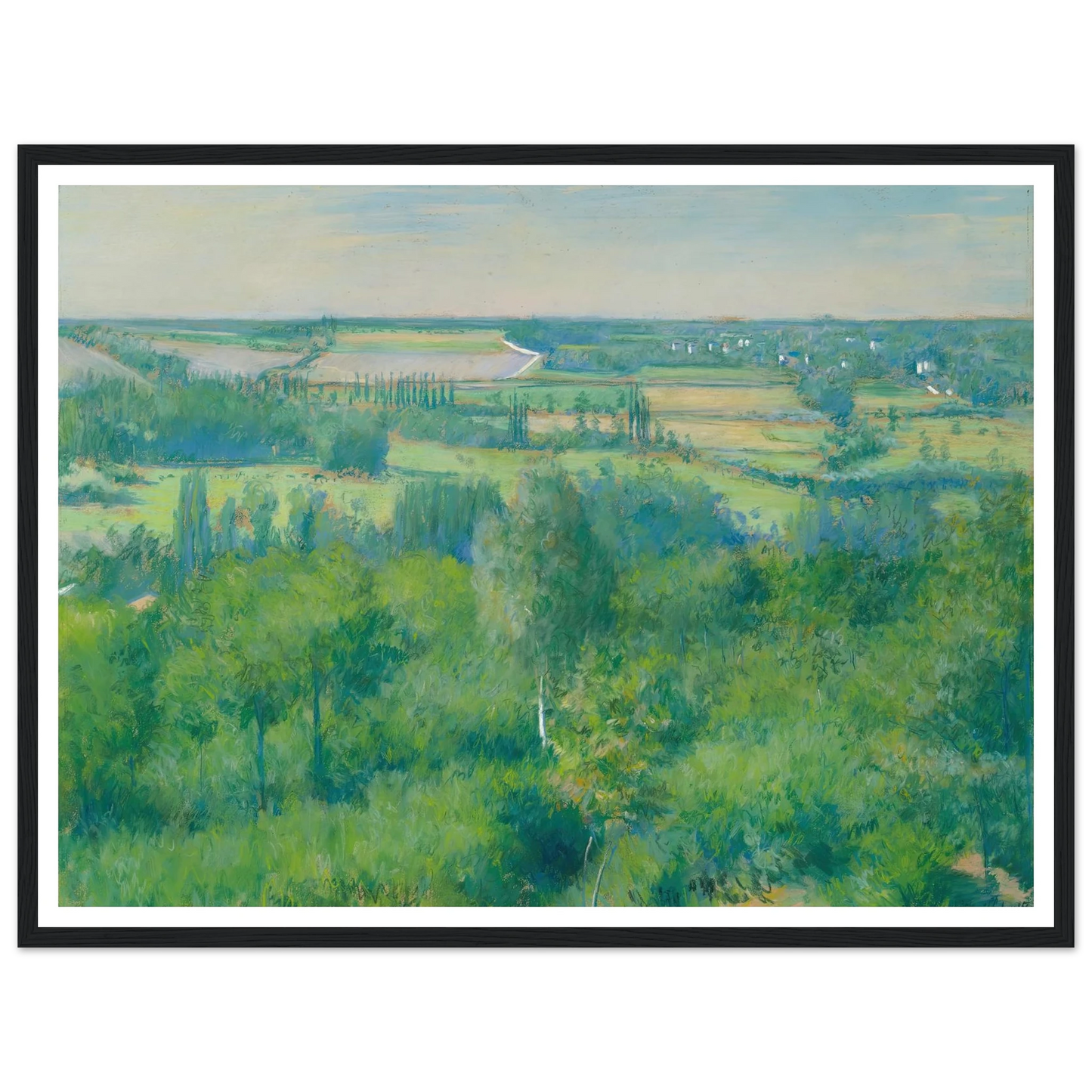 La Vallée De L’yerres (1877) Art Print | Gustave Caillebotte - Framed Poster - 30x40 cm / 12x16″ - Black frame