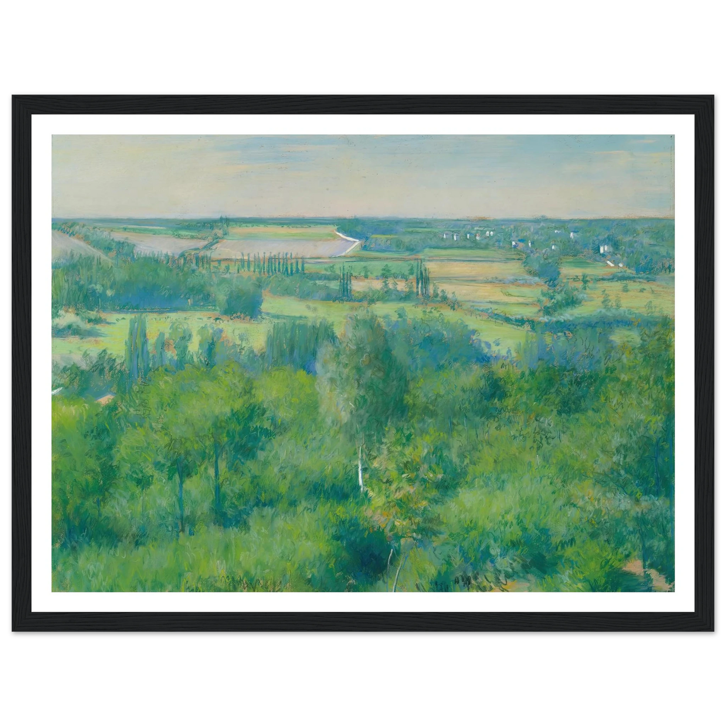 La Vallée De L’yerres (1877) Art Print | Gustave Caillebotte - Framed Poster - 30x40 cm / 12x16″ - Black frame