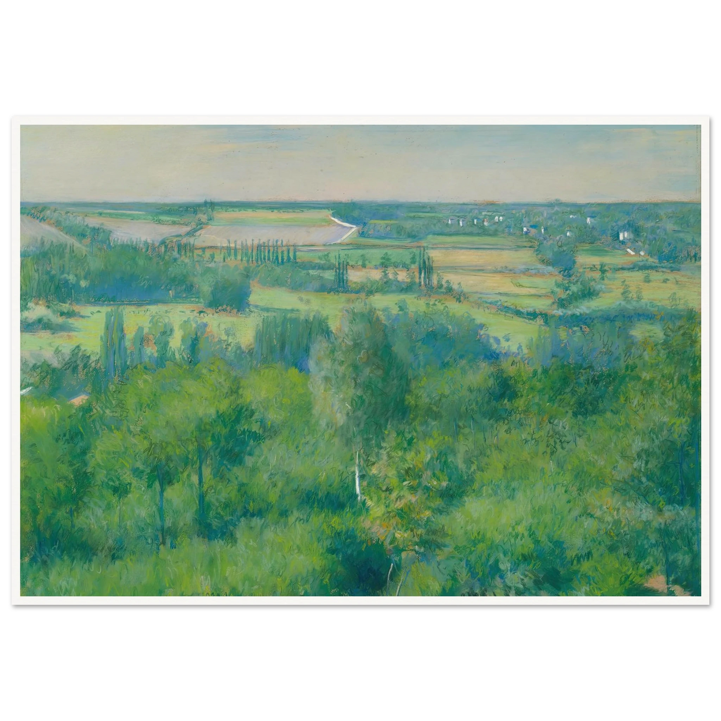 La Vallée De L’yerres (1877) Art Print | Gustave Caillebotte - Framed Poster - 30x40 cm / 12x16″ - Black frame