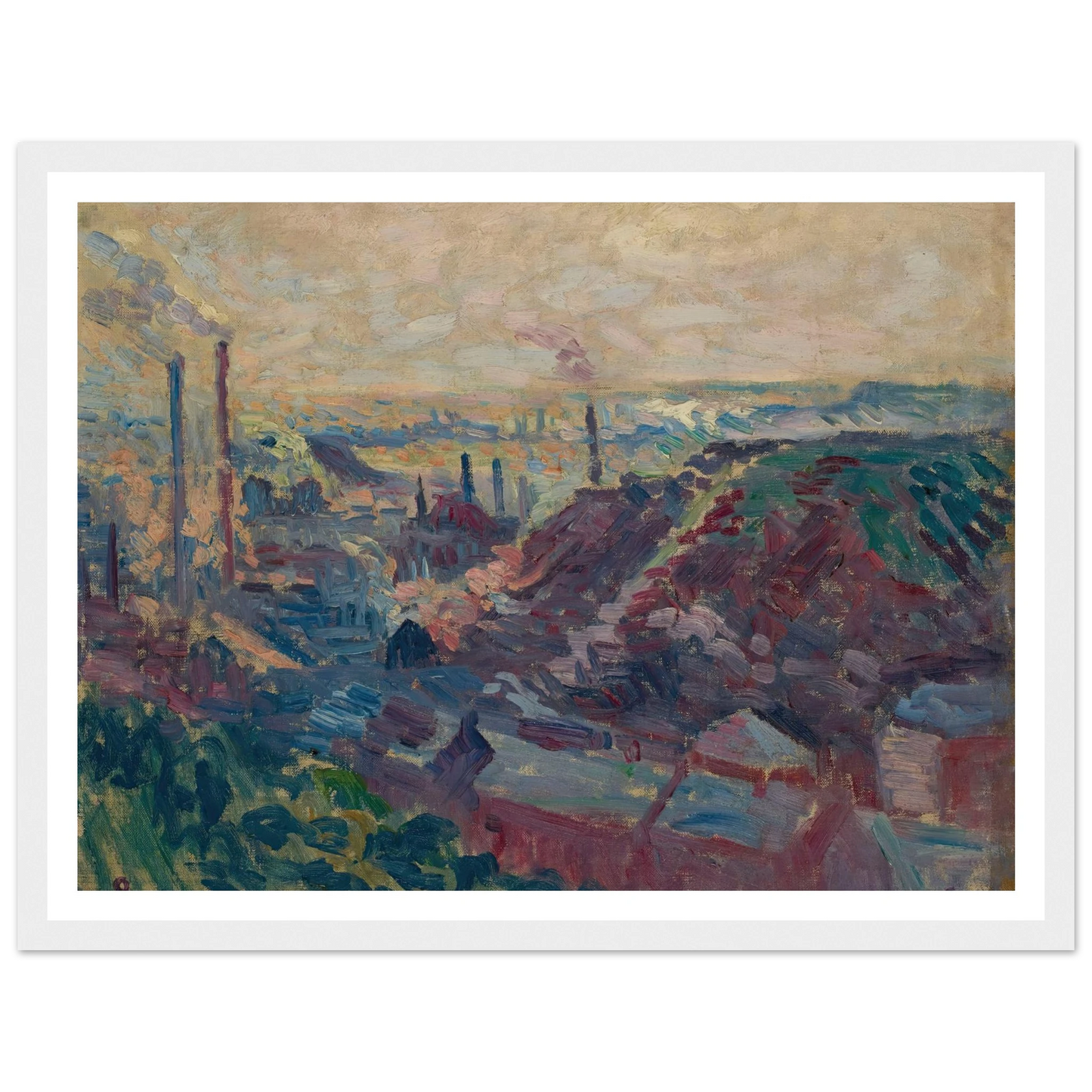 La Vallée Industrielle de la Sambre (1898-99) Art Print | Maximilien Luce - Framed Poster - 30x40 cm / 12x16″ - Black frame