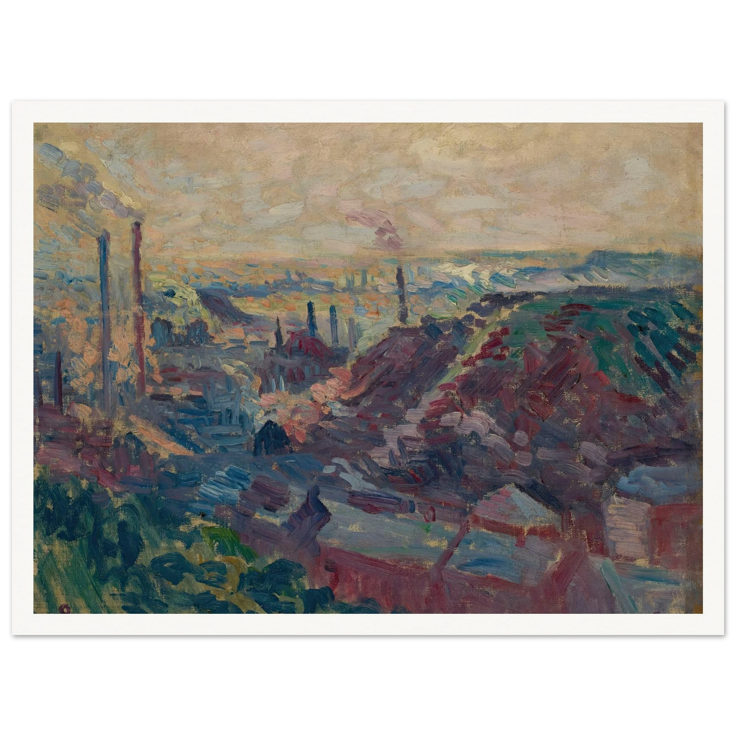 La Vallée Industrielle de la Sambre (1898-99) Art Print | Maximilien Luce - Framed Poster - 30x40 cm / 12x16″ - Black frame
