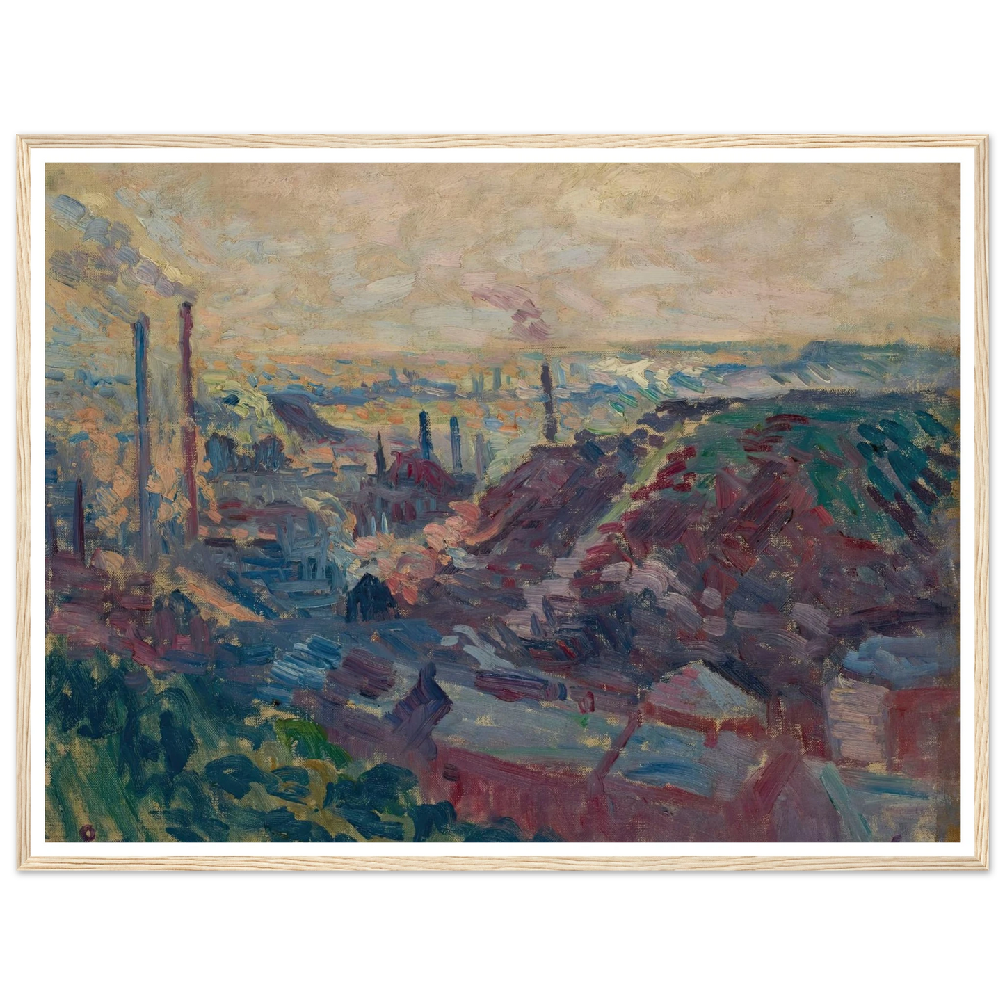 La Vallée Industrielle de la Sambre (1898-99) Art Print | Maximilien Luce - Framed Poster - 30x40 cm / 12x16″ - Black frame