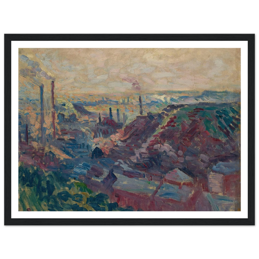 La Vallée Industrielle de la Sambre (1898-99) Art Print | Maximilien Luce - Framed Poster - 30x40 cm / 12x16″ - Black frame