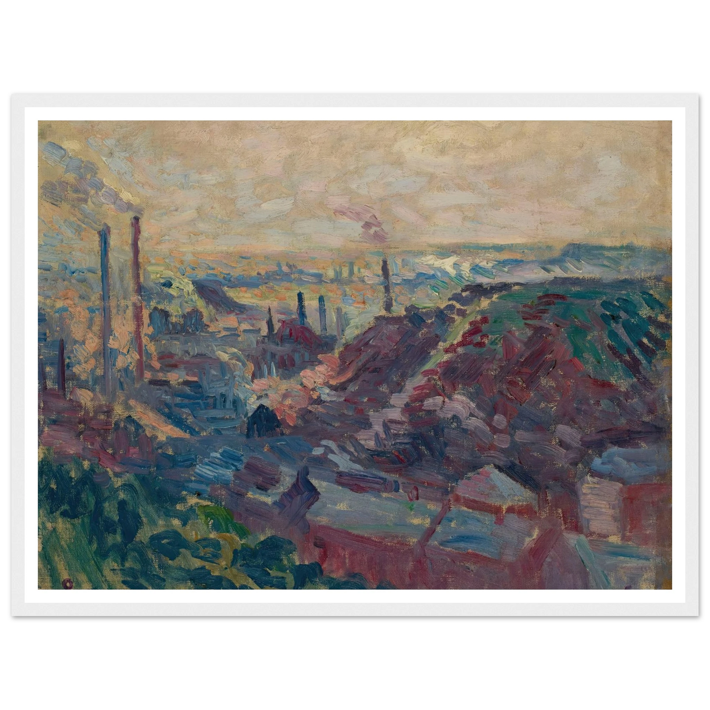 La Vallée Industrielle de la Sambre (1898-99) Art Print | Maximilien Luce - Framed Poster - 30x40 cm / 12x16″ - Black frame