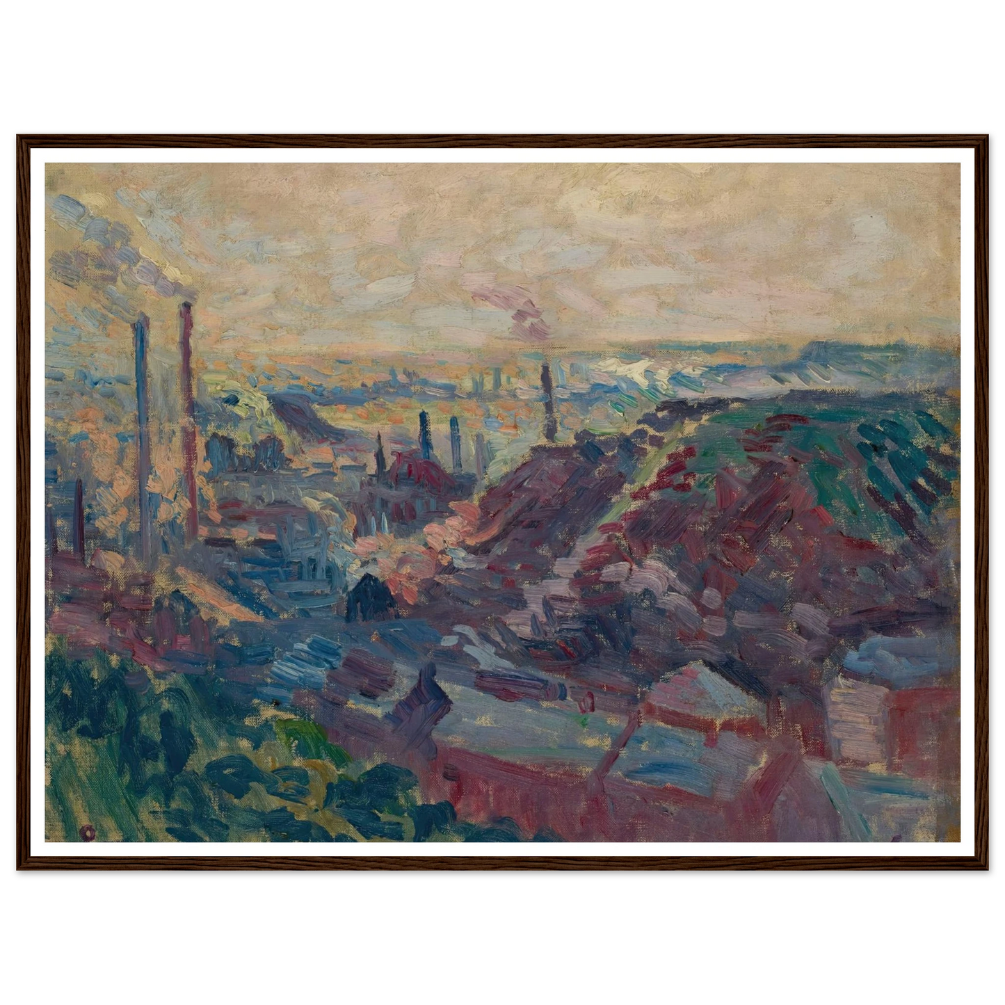 La Vallée Industrielle de la Sambre (1898-99) Art Print | Maximilien Luce - Framed Poster - 30x40 cm / 12x16″ - Black frame