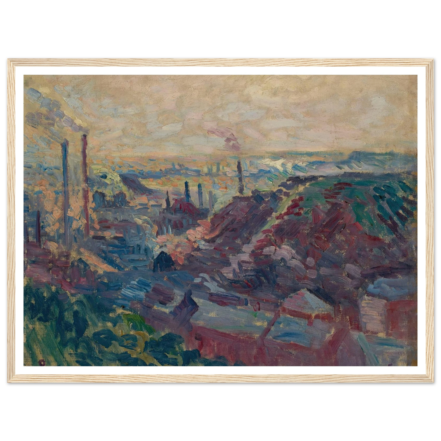 La Vallée Industrielle de la Sambre (1898-99) Art Print | Maximilien Luce - Framed Poster - 30x40 cm / 12x16″ - Black frame