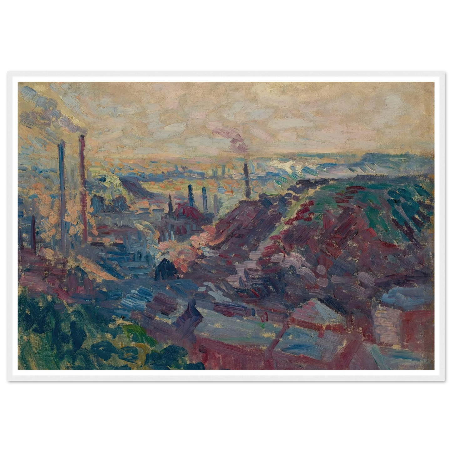 La Vallée Industrielle de la Sambre (1898-99) Art Print | Maximilien Luce - Framed Poster - 30x40 cm / 12x16″ - Black frame