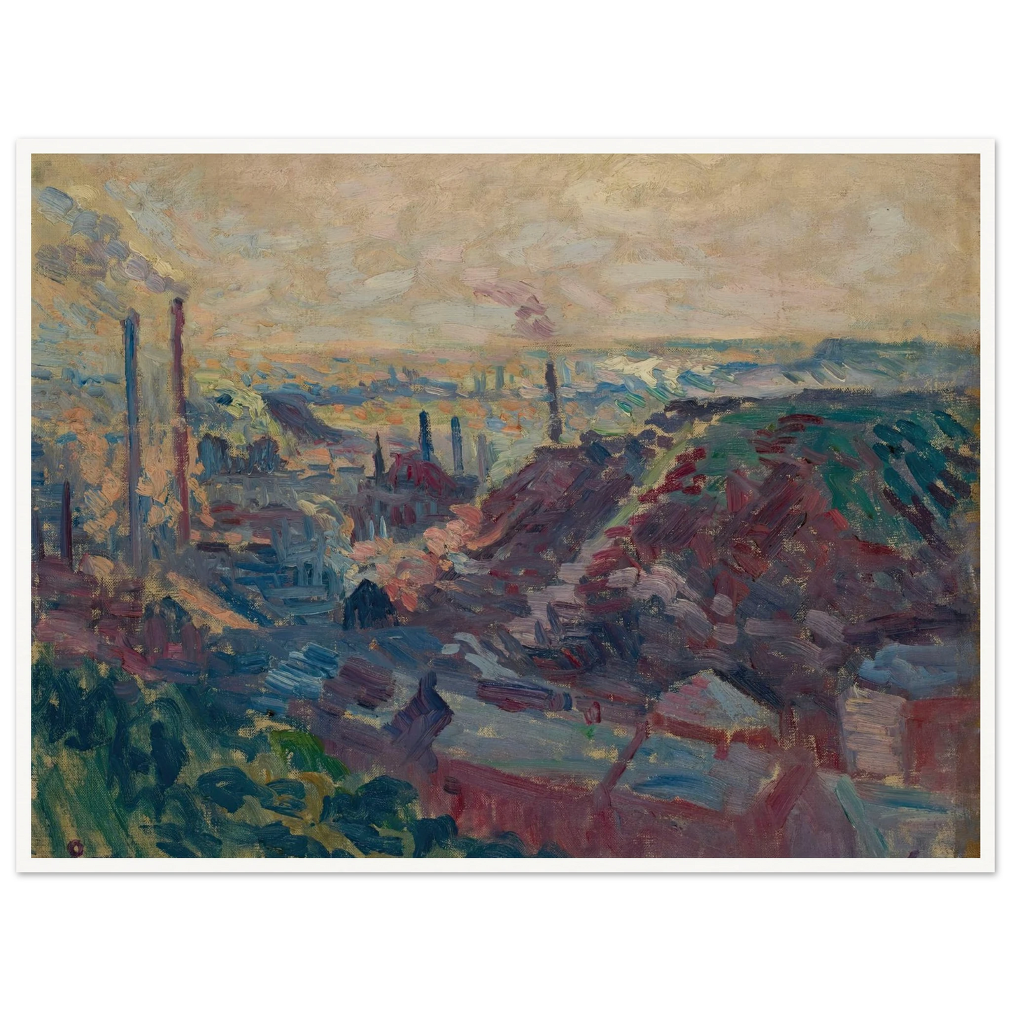 La Vallée Industrielle de la Sambre (1898-99) Art Print | Maximilien Luce - Framed Poster - 30x40 cm / 12x16″ - Black frame