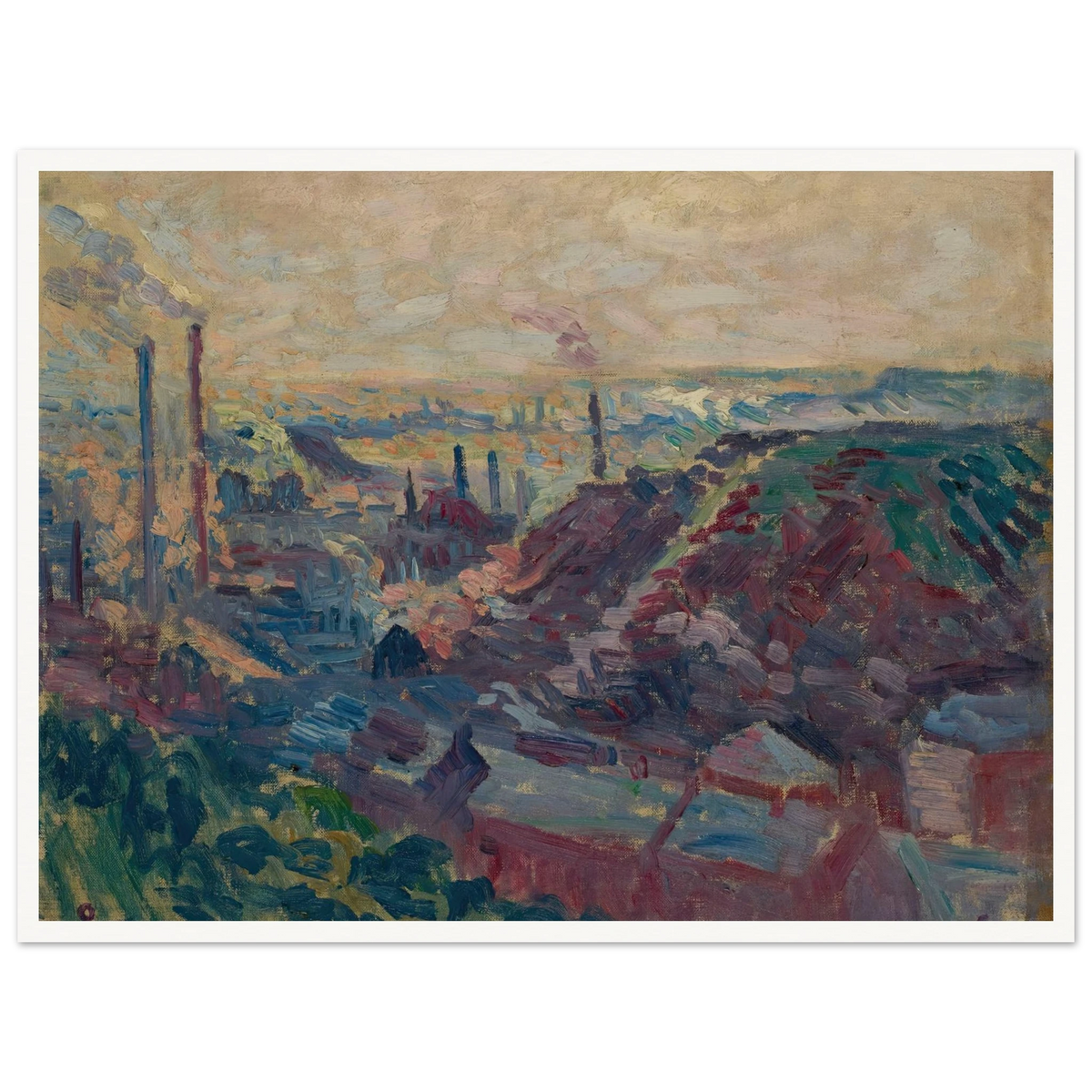 La Vallée Industrielle de la Sambre (1898-99) Art Print | Maximilien Luce - Framed Poster - 30x40 cm / 12x16″ - Black frame