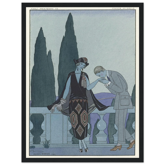 La Villa d’Este ; France XXe siècle (1923) Art Print | George Barbier - Framed Poster - 30x40 cm / 12x16″ - Black frame