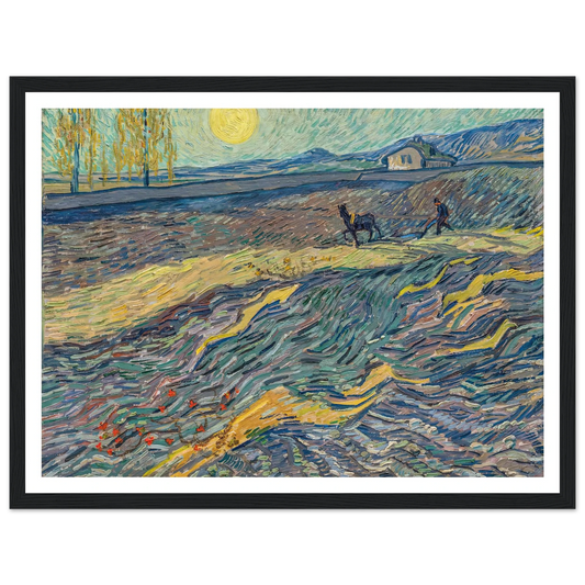 Laboureur dans un champ (1889) Art Print | Vincent van Gogh - Framed Poster - 30x40 cm / 12x16″ - Black frame