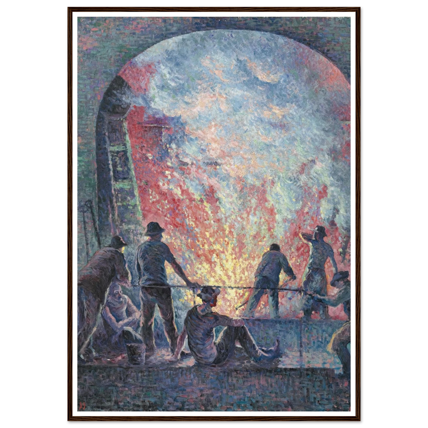 L’Acierie (1899) Art Print | Maximilien Luce - Framed Poster - 30x40 cm / 12x16″ - Black frame