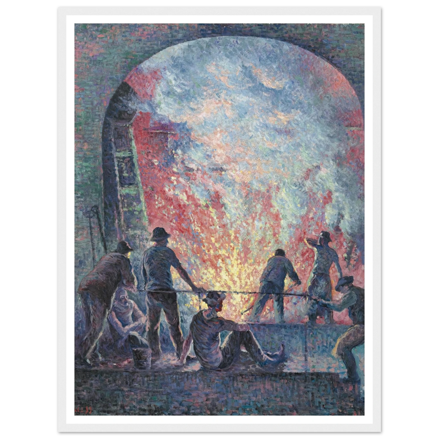 L’Acierie (1899) Art Print | Maximilien Luce - Framed Poster - 30x40 cm / 12x16″ - Black frame