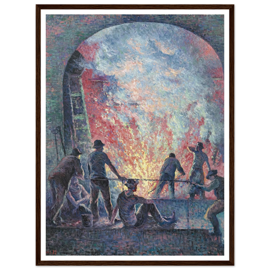 L’Acierie (1899) Art Print | Maximilien Luce - Framed Poster - 30x40 cm / 12x16″ - Black frame