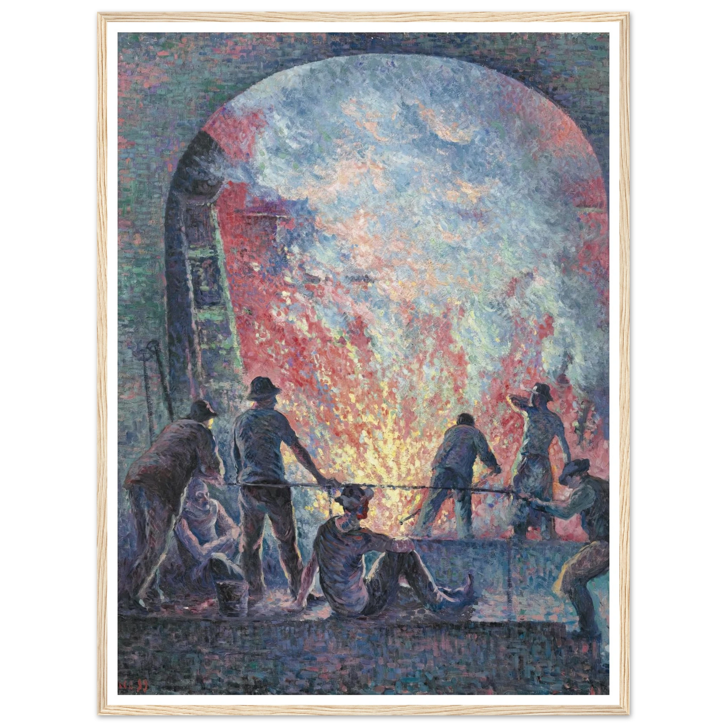 L’Acierie (1899) Art Print | Maximilien Luce - Framed Poster - 30x40 cm / 12x16″ - Black frame