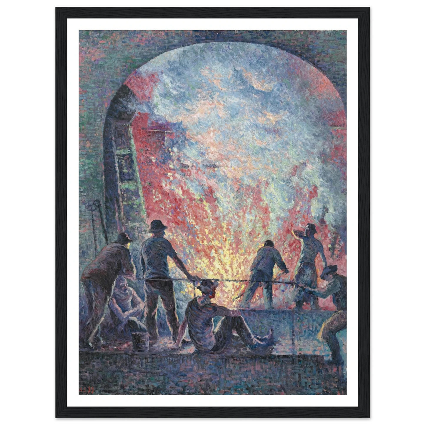 L’Acierie (1899) Art Print | Maximilien Luce - Framed Poster - 30x40 cm / 12x16″ - Black frame