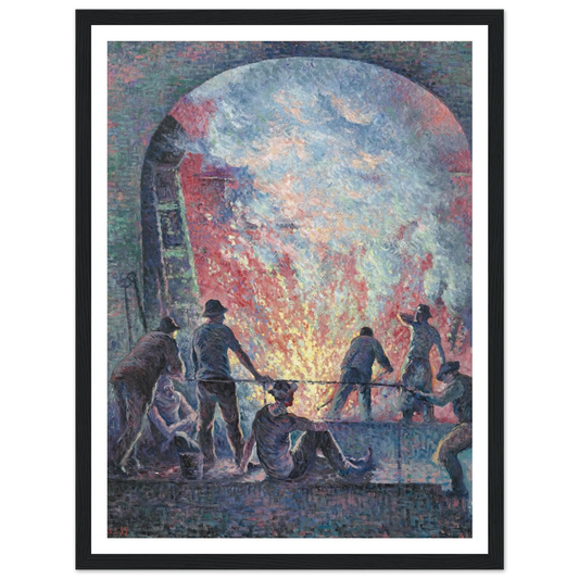 L’Acierie (1899) Art Print | Maximilien Luce - Framed Poster - 30x40 cm / 12x16″ - Black frame