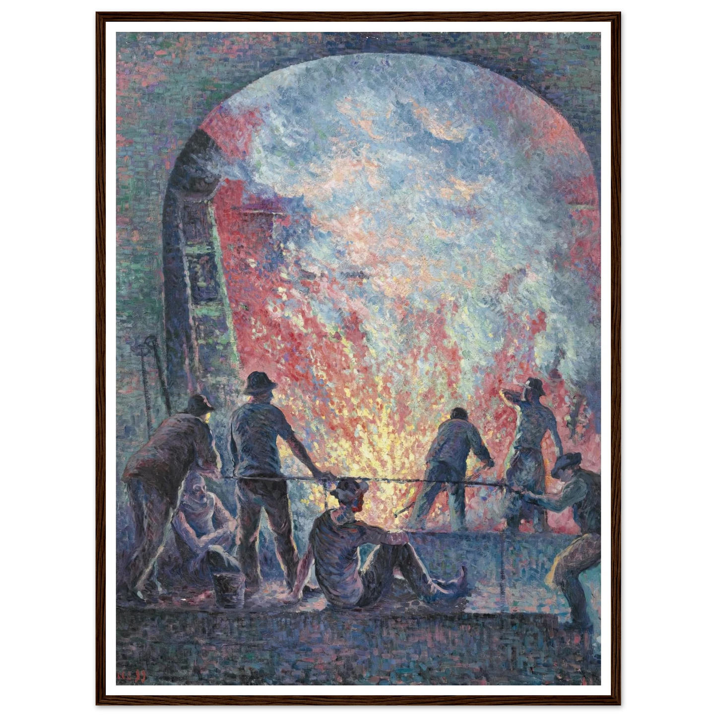 L’Acierie (1899) Art Print | Maximilien Luce - Framed Poster - 30x40 cm / 12x16″ - Black frame