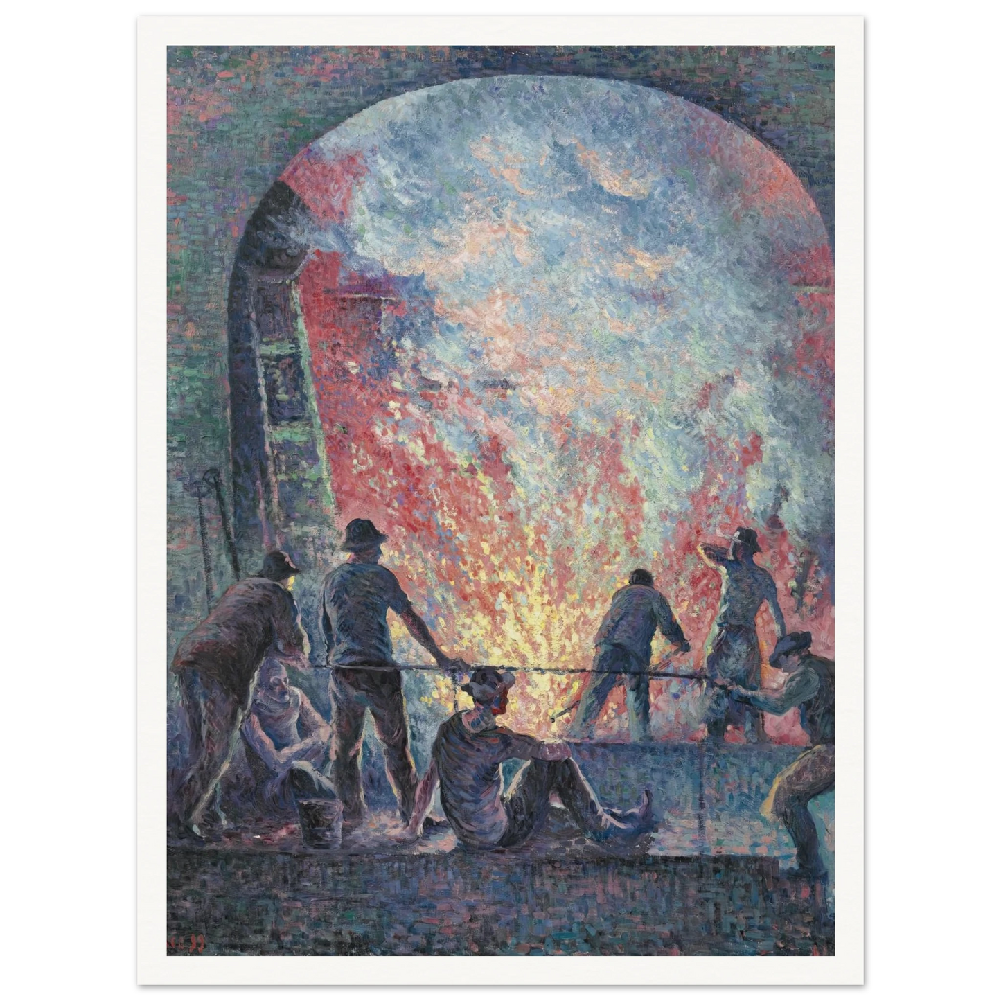 L’Acierie (1899) Art Print | Maximilien Luce - Framed Poster - 30x40 cm / 12x16″ - Black frame
