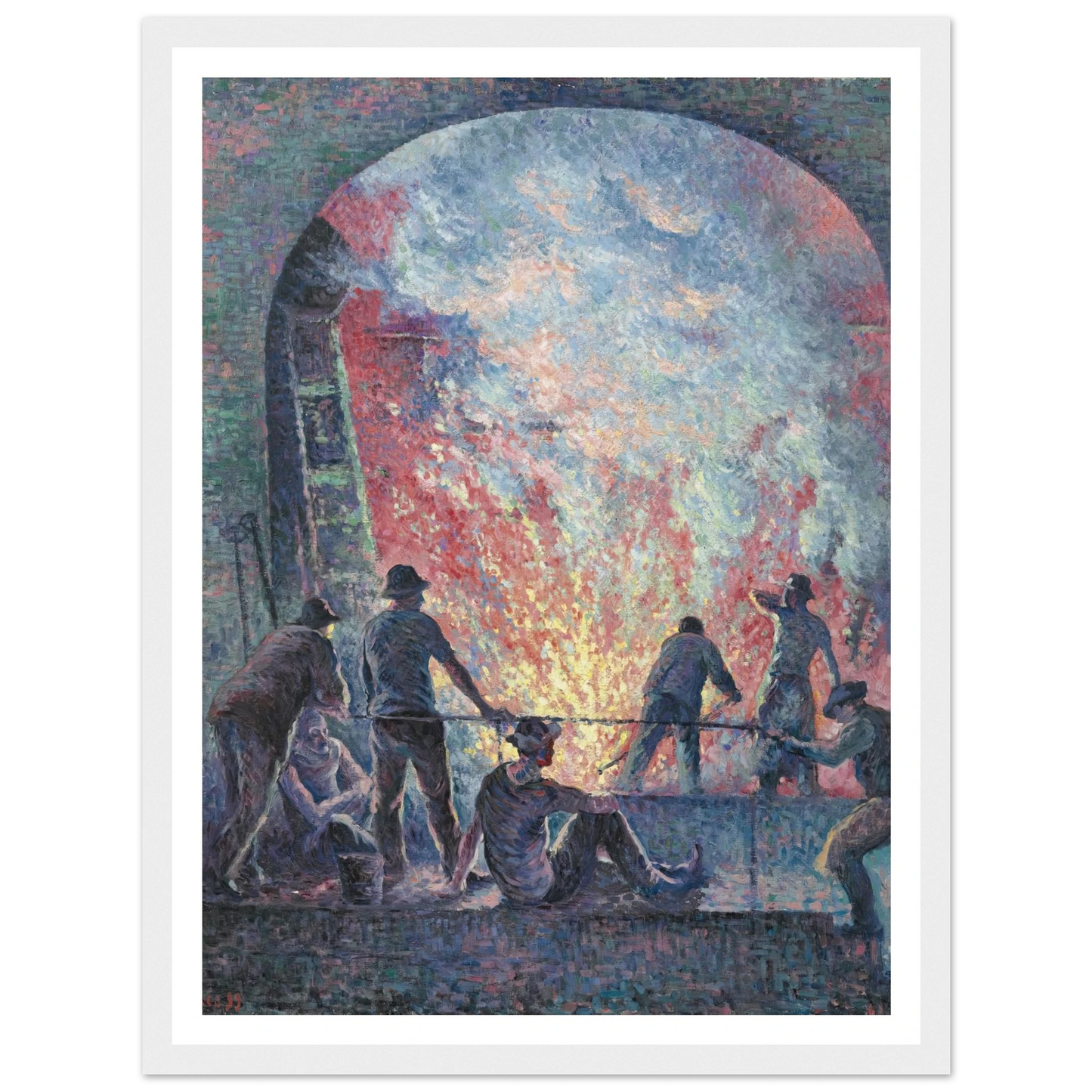 L’Acierie (1899) Art Print | Maximilien Luce - Framed Poster - 30x40 cm / 12x16″ - Black frame