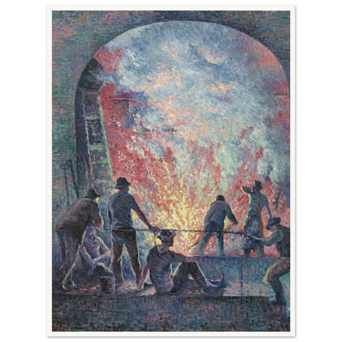 L’Acierie (1899) Art Print | Maximilien Luce - Framed Poster - 30x40 cm / 12x16″ - Black frame