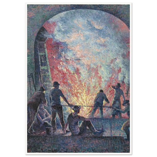 L’Acierie (1899) Art Print | Maximilien Luce - Framed Poster - 30x40 cm / 12x16″ - Black frame
