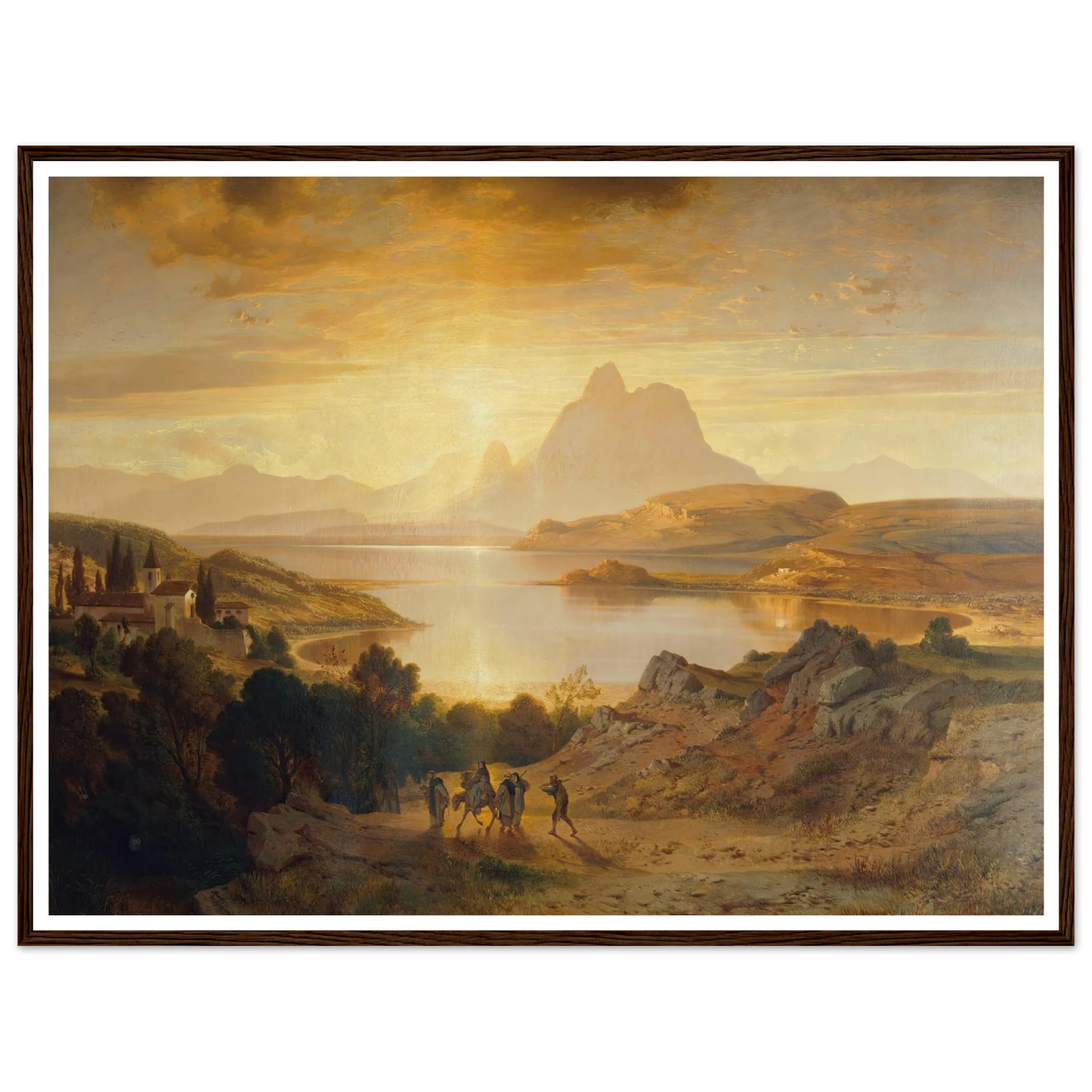 Lago di Lugano (1868) Art Print | Albert Zimmermann - Framed Poster - 30x40 cm / 12x16″ - Black frame