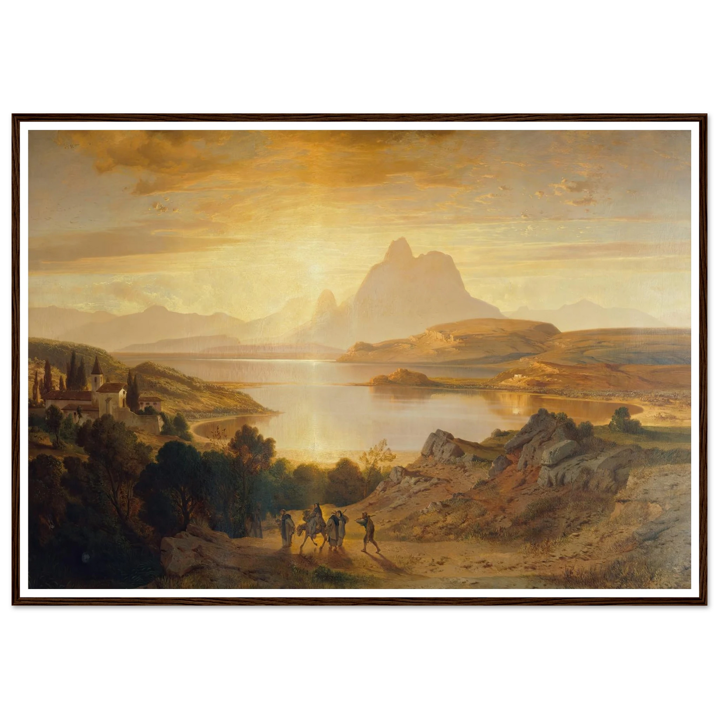 Lago di Lugano (1868) Art Print | Albert Zimmermann - Framed Poster - 30x40 cm / 12x16″ - Black frame