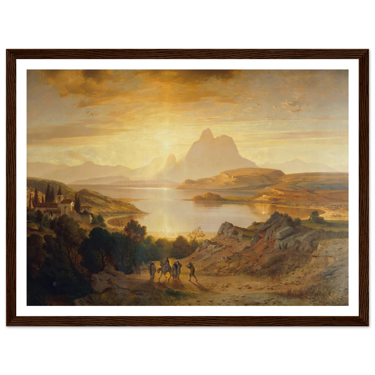 Lago di Lugano (1868) Art Print | Albert Zimmermann - Framed Poster - 30x40 cm / 12x16″ - Black frame