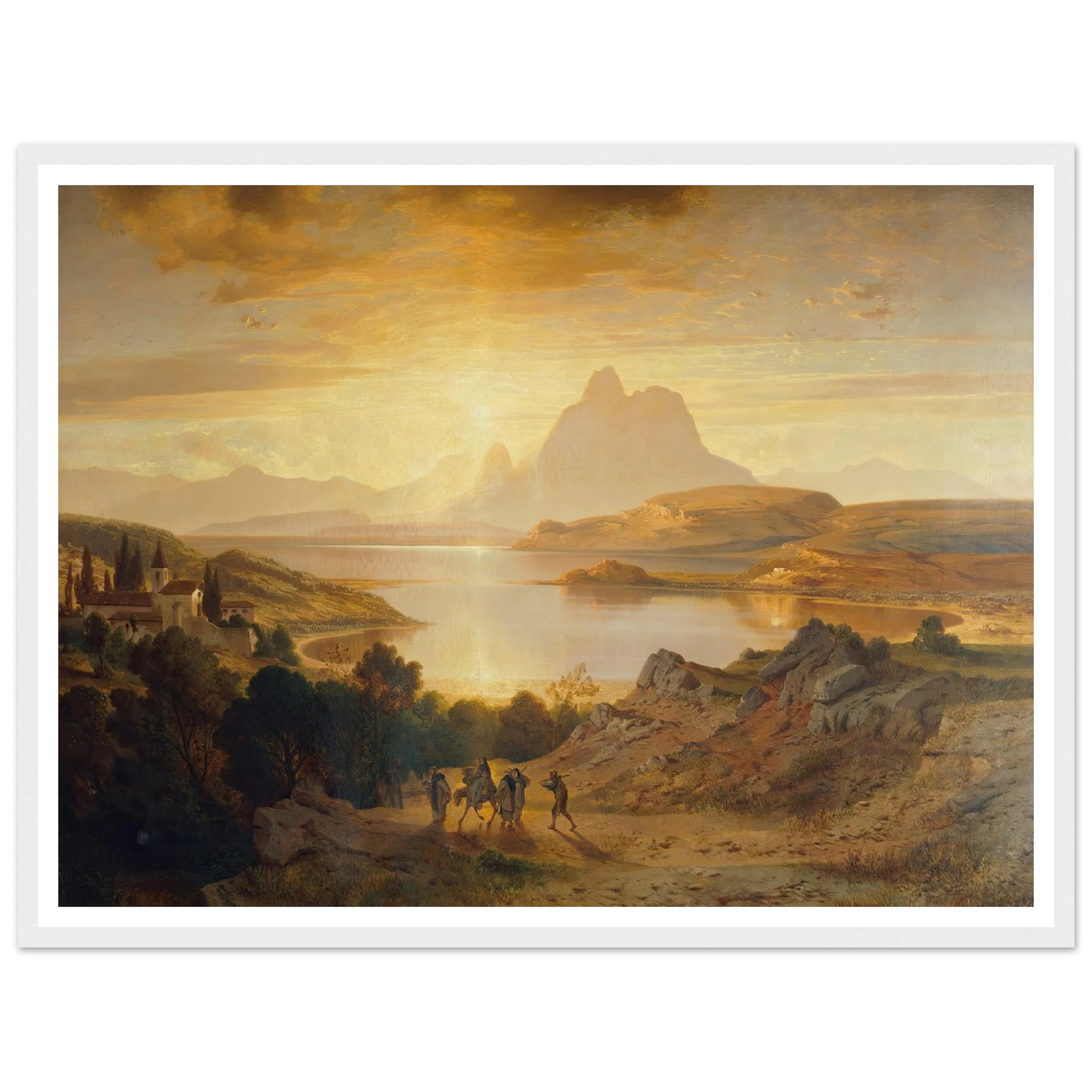 Lago di Lugano (1868) Art Print | Albert Zimmermann - Framed Poster - 30x40 cm / 12x16″ - Black frame
