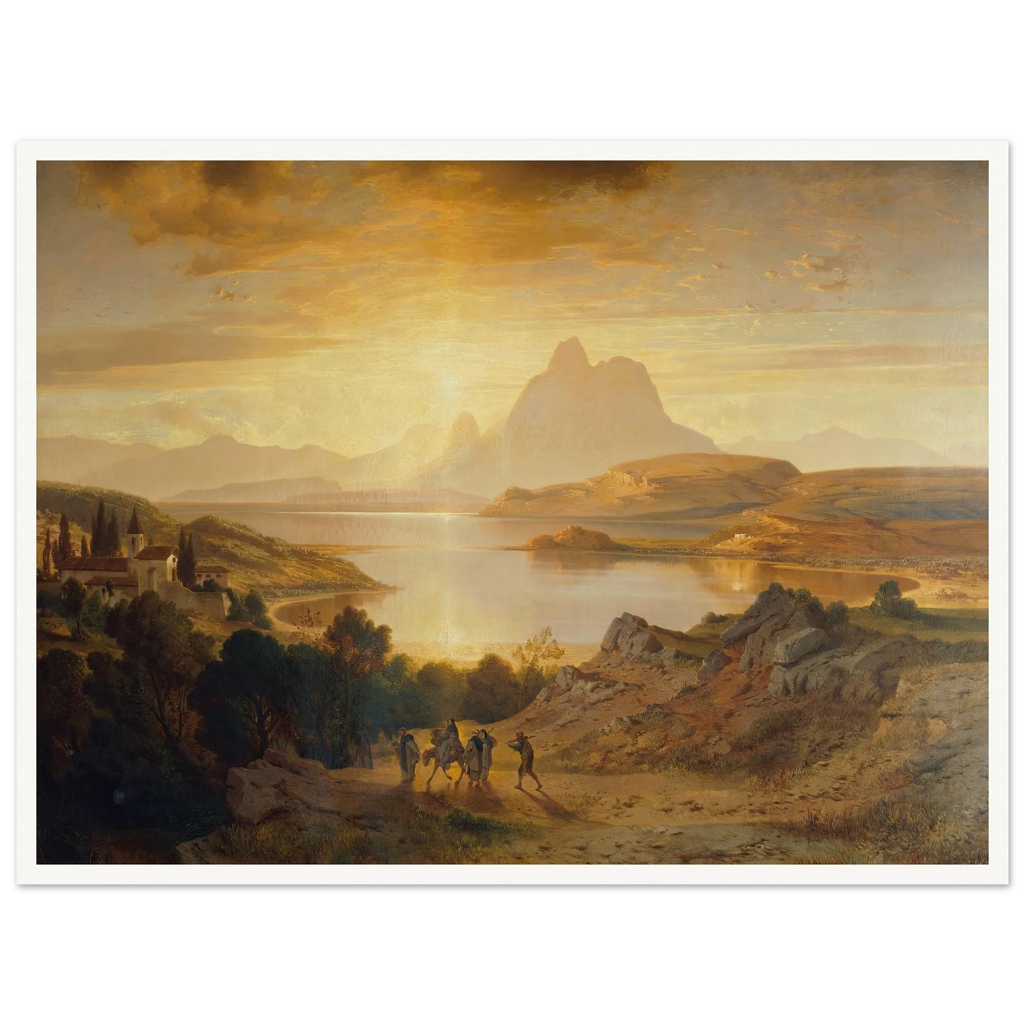 Lago di Lugano (1868) Art Print | Albert Zimmermann - Framed Poster - 30x40 cm / 12x16″ - Black frame