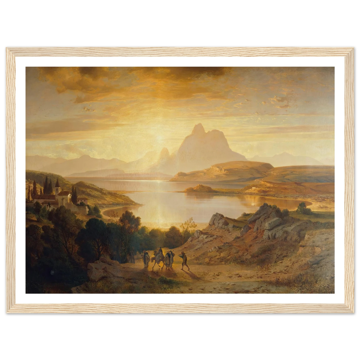 Lago di Lugano (1868) Art Print | Albert Zimmermann - Framed Poster - 30x40 cm / 12x16″ - Black frame