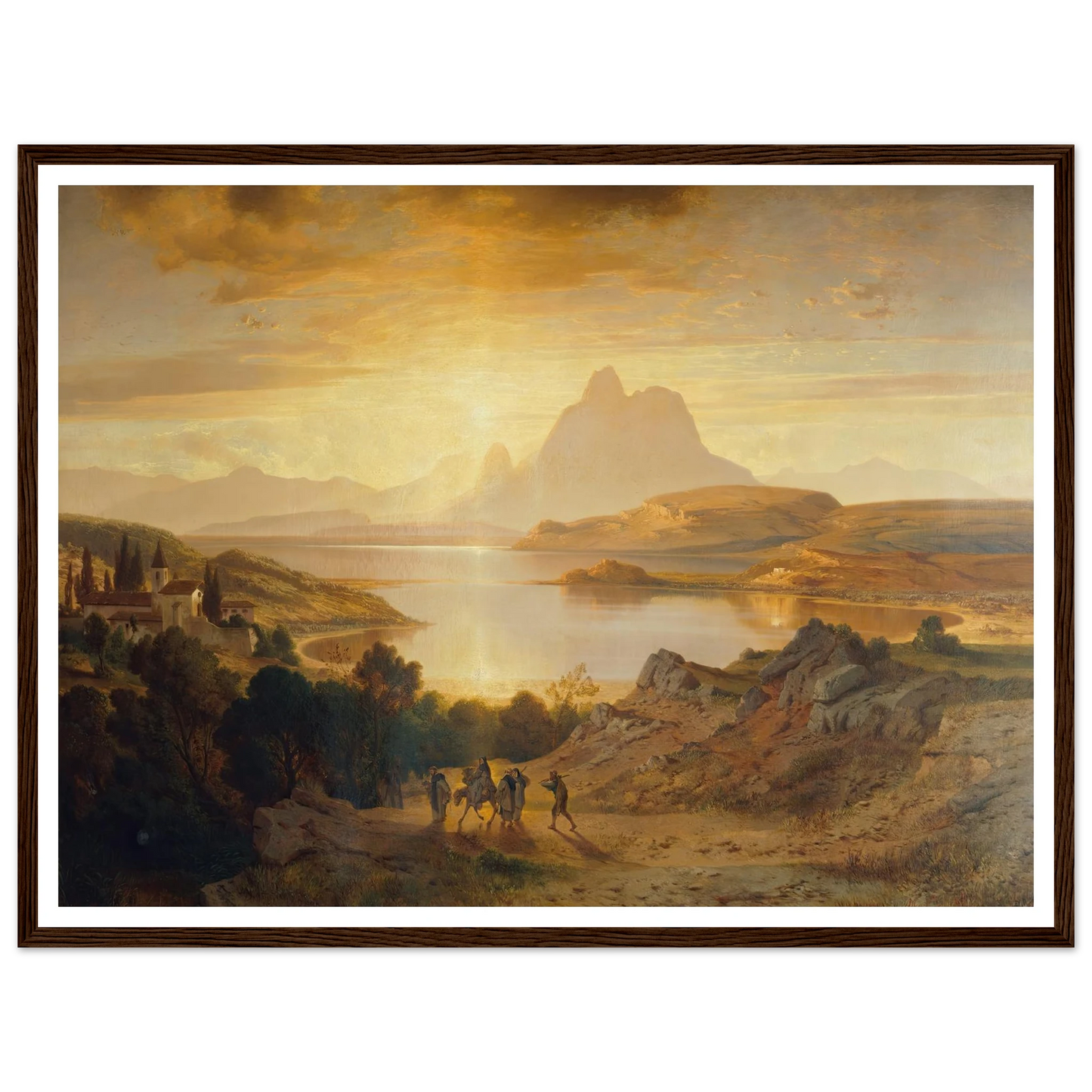 Lago di Lugano (1868) Art Print | Albert Zimmermann - Framed Poster - 30x40 cm / 12x16″ - Black frame
